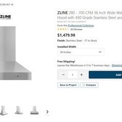 Brand New ZLINE Wall Mount Range Hood