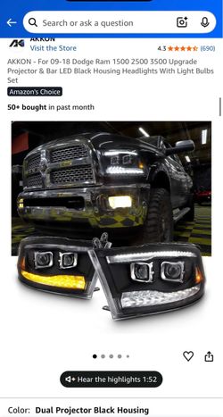 Akon Dual Projector Ram Headlights