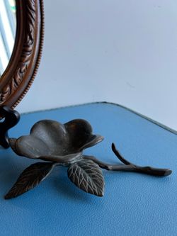 Antique 1910’s cast iron incense or tea candle holder flower shape
