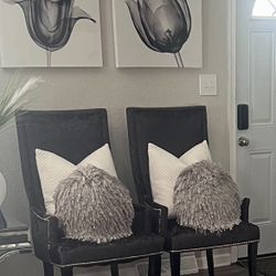 2 Black Accent Chairs
