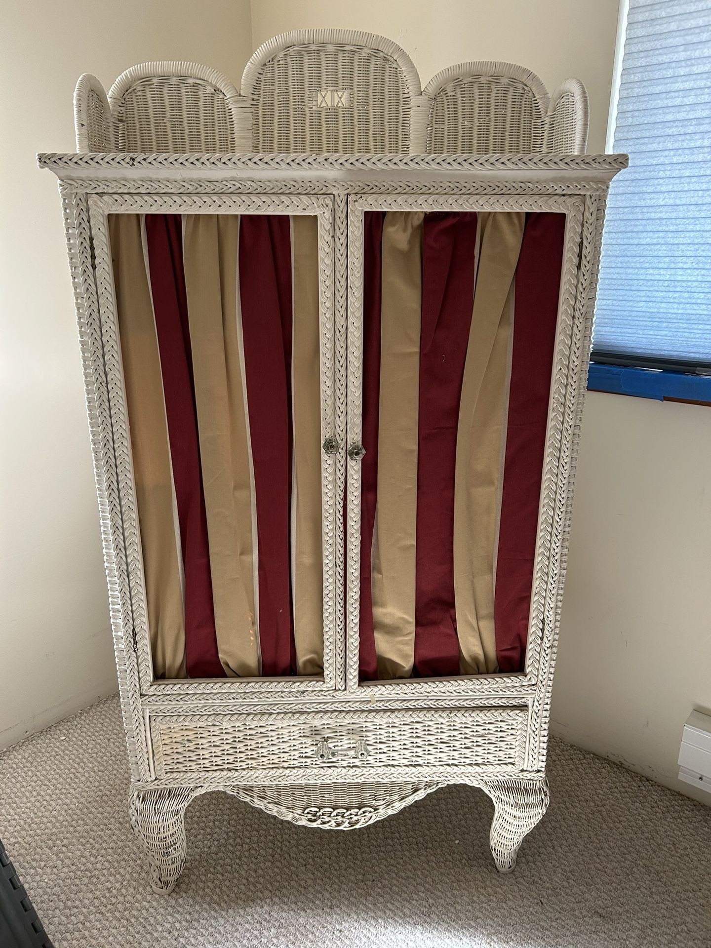 Antique Wicker Cabinet
