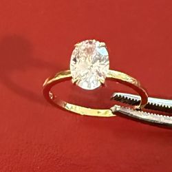 925 Sterling Silve 1 CT Zircon Oval Engagement Rinv 