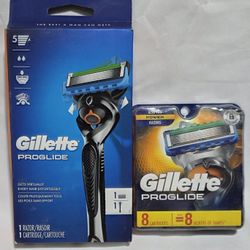 Gillette Proglide Razor Blade -1 Handle + 9 refills Cartridges 