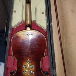 1800's Fiddle Mother Of Pearl Inlaid.