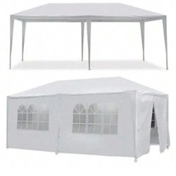   10 ft. x 20 ft. White Wedding Party Canopy Tent Outdoor Gazebo with 6-Removable Sidewalls&venta
