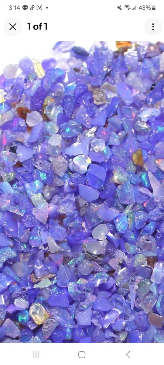 20pcs. Natural Purple Ethiopian Fire Opal Rough Polished Crystals 2-7mm Stones 