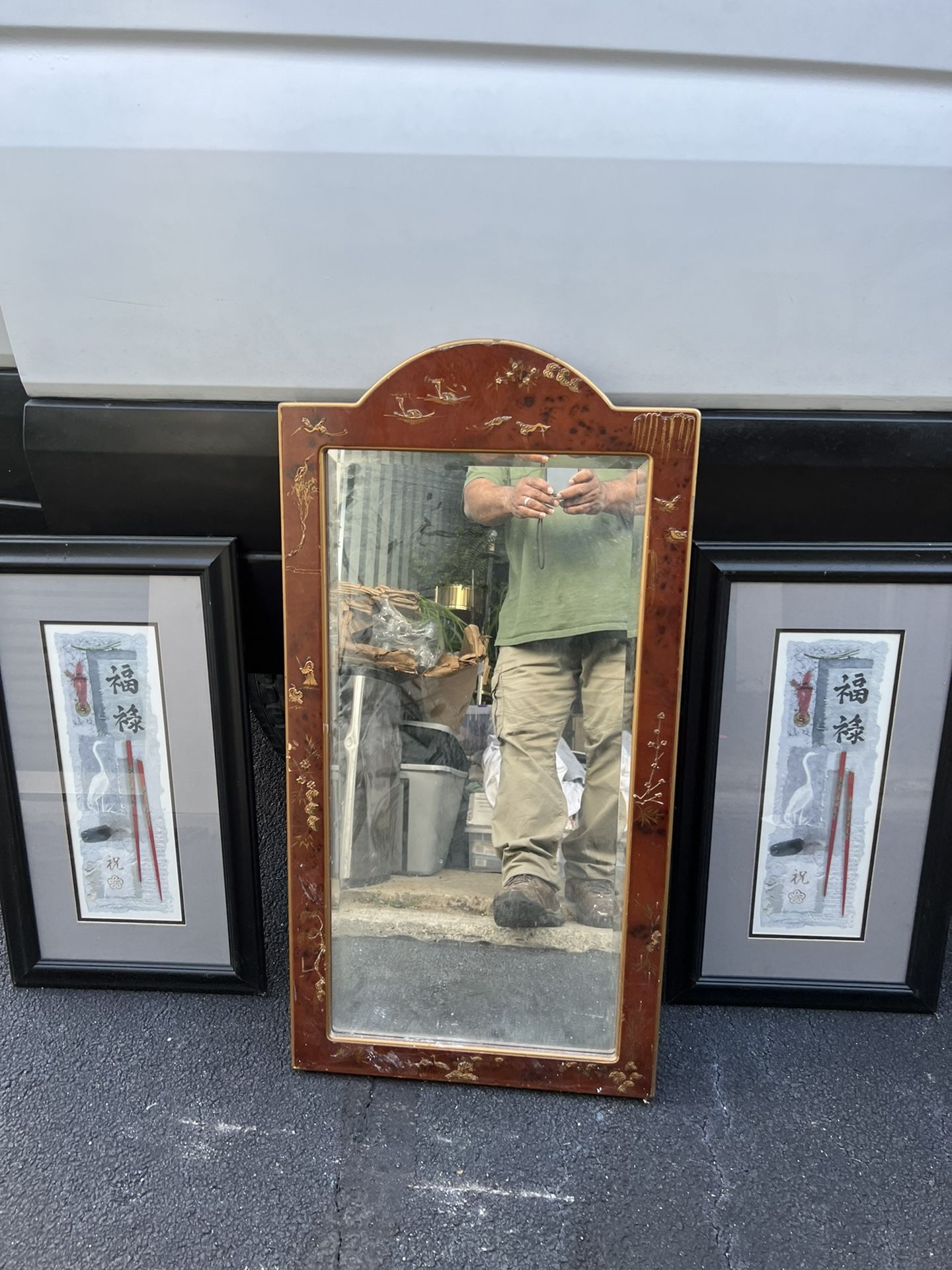 Chinese Painting And Antique Mirror