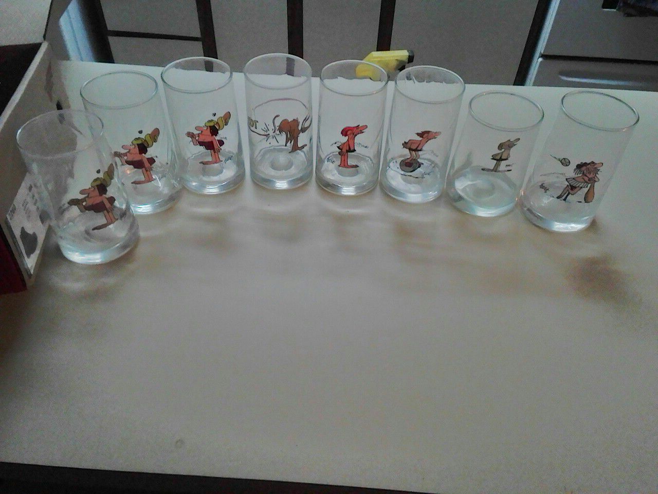 1981 6 pieces Arbys BC Ice Age 5.25" collectible glasses