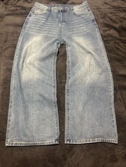 Vintage baggy blue wash jeans