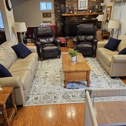 Two Leather Couches & Two Leather Recliners