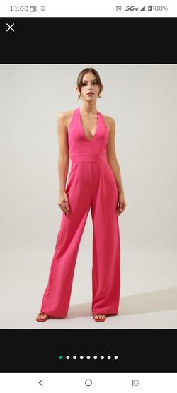 Hot Pink Halter Jumpsuit - For Pickup Only