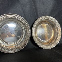 Set Of 2pc Vintage Reed And Barton Nut Dish Silver Plated no. 1201 6.25 Diameter