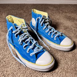 Converse All Star Velour High Blue Green Yellow Vintage