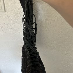 Vintage Knee High Converse Goth shoes Size 6.5