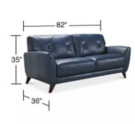 The leather sofa was purchased from Macys