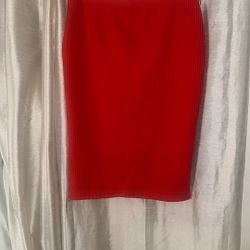 Plus Size Red Pencil Skirt 