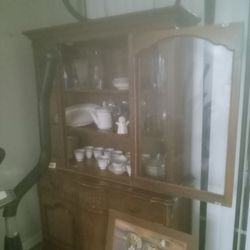China Cabinet With Assorted China