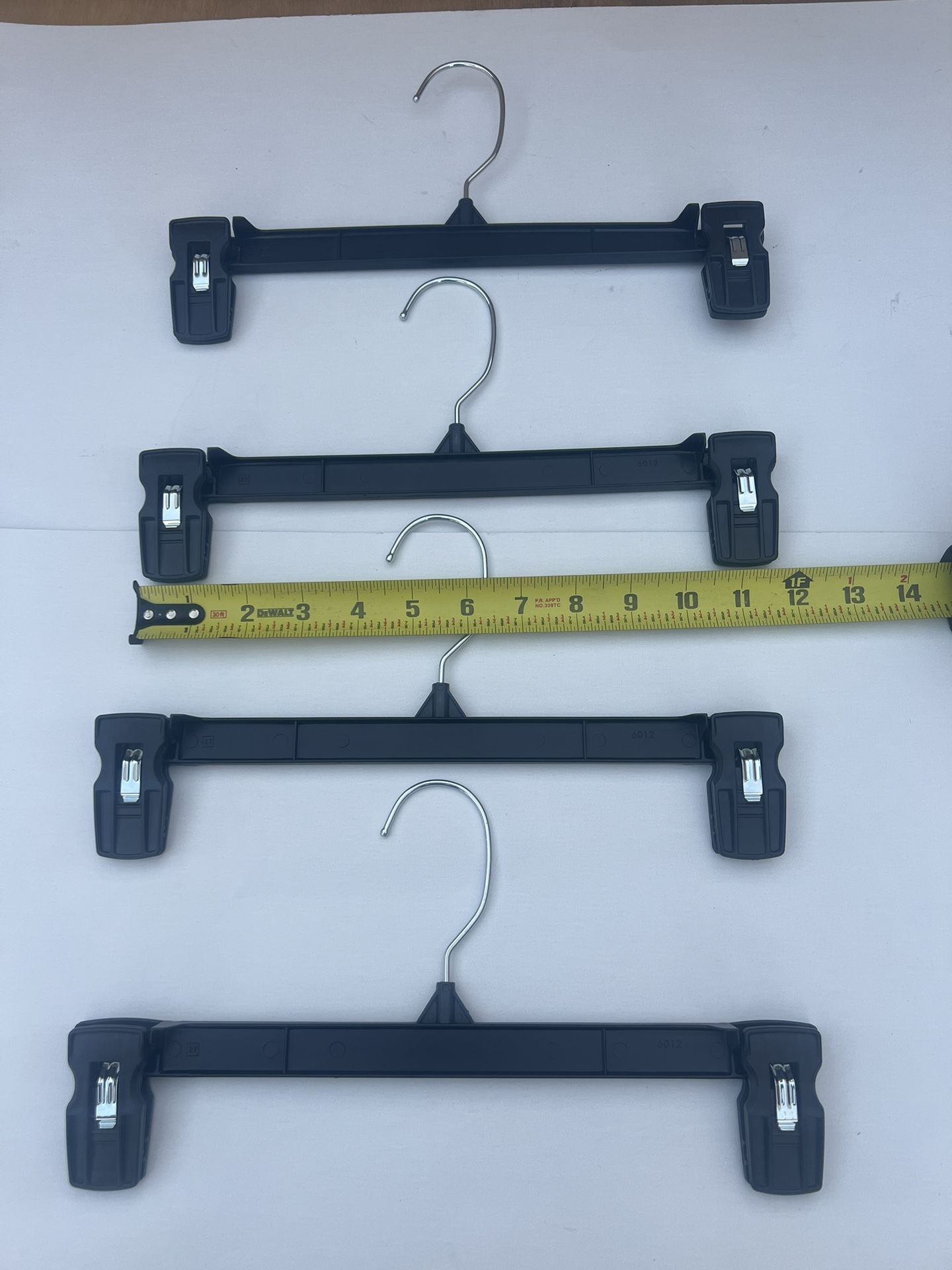 12” Plastic Hanger For Pants,Shorts,Skirts,With Clips,Box Of 200 Pcs.