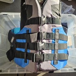 DBX Blue Mens/Womens Life Vest. Coast Guard Approved. Size S/M. Used Once
