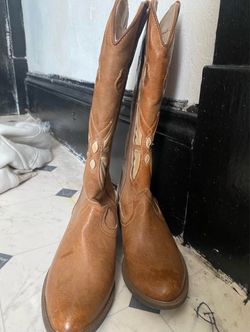 Brown Leather Cowboy Western Boots