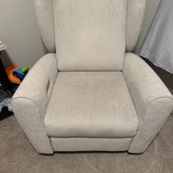 Crate and barrel Seesaw Dove Grey Electronic Swivel Glider