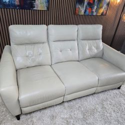 Timmons Leather Power Reclining Loveseat with Power Headrest and USB Ports