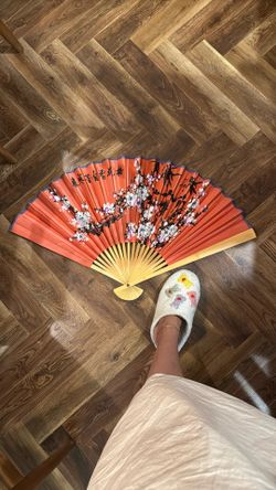 Extra Large Oriental Wall Fan Vintage