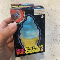 Nee Doh Nice Cream Cone blue & yellow ice cream toy