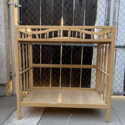 Changing Table In Natural Wood with Storage Shelf 36”Lx 19”Wx 37”H