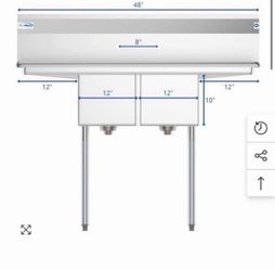 Koolmore Stainless Steel 2 compartment Sink NSF Certified