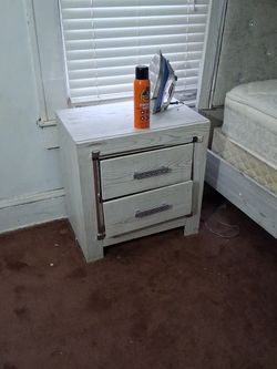 Queen bed and night stand