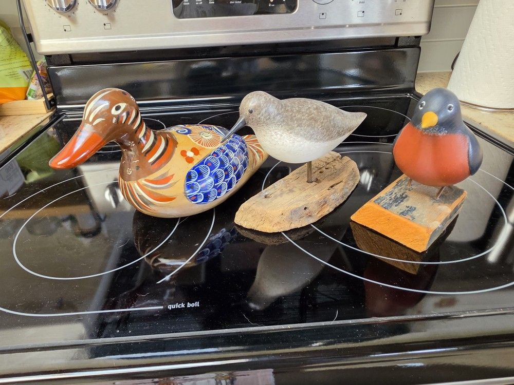 Wooden Bird and Duck Figurines
