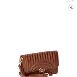 Time and Tru Women's Gigi Quilted Flap Top Wallet, Cognac