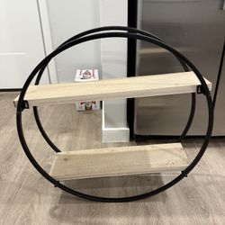Round Wall Wooden Shelf Decor 