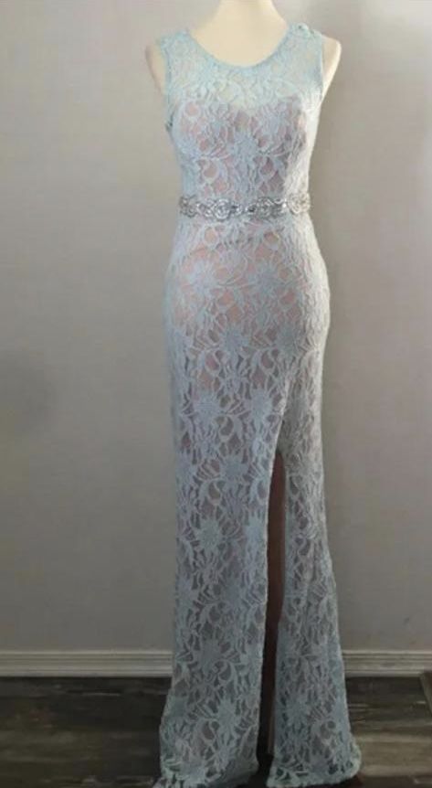 Dress Baby Blue Prom Party Dress Stretch