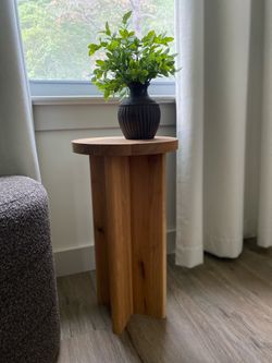 Solid wood side table
