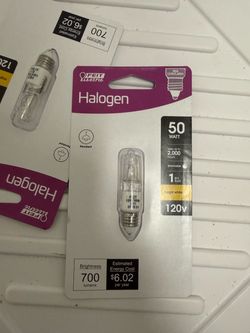 2 Feit Electric 50W Halogen Bulbs – E11 Base