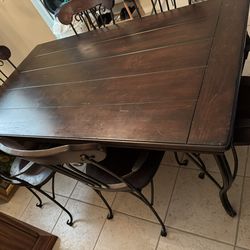 Wooden table With six chairs