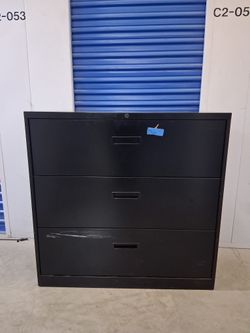 Black 3-Drawer Lateral File Cabinet