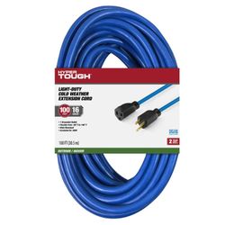 100′ Hyper Tough Indoor/Outdoor Extension Cord , 16 AWG , Single Outlet , Blue