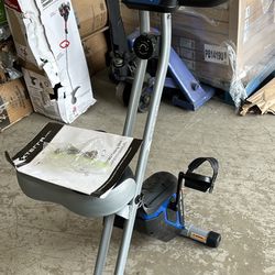 XTERRA Fitness FB160 Compact Folding Stationary Bike with Heart Rate Sensors and Large Padded Seat