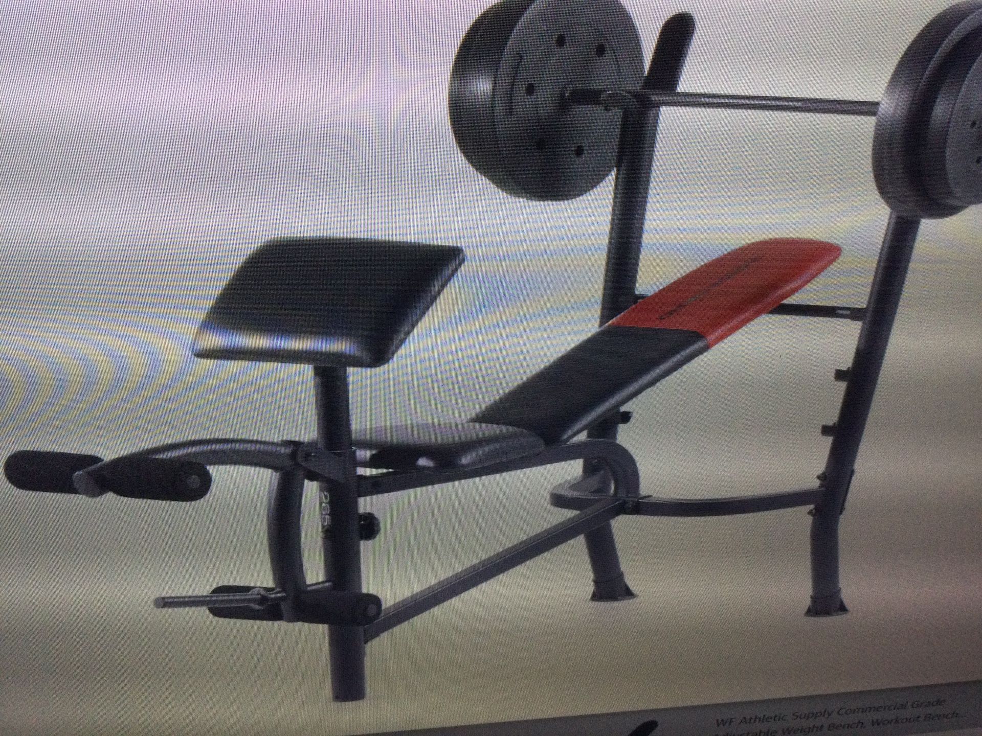 WEIDER PRO 265 STANDARD BENCH WITH 80 LB. VINYL WIEGHT SET IN EXCELLENT CONDITION…RARELY USED…RETAILS AT 399 PLUS TX