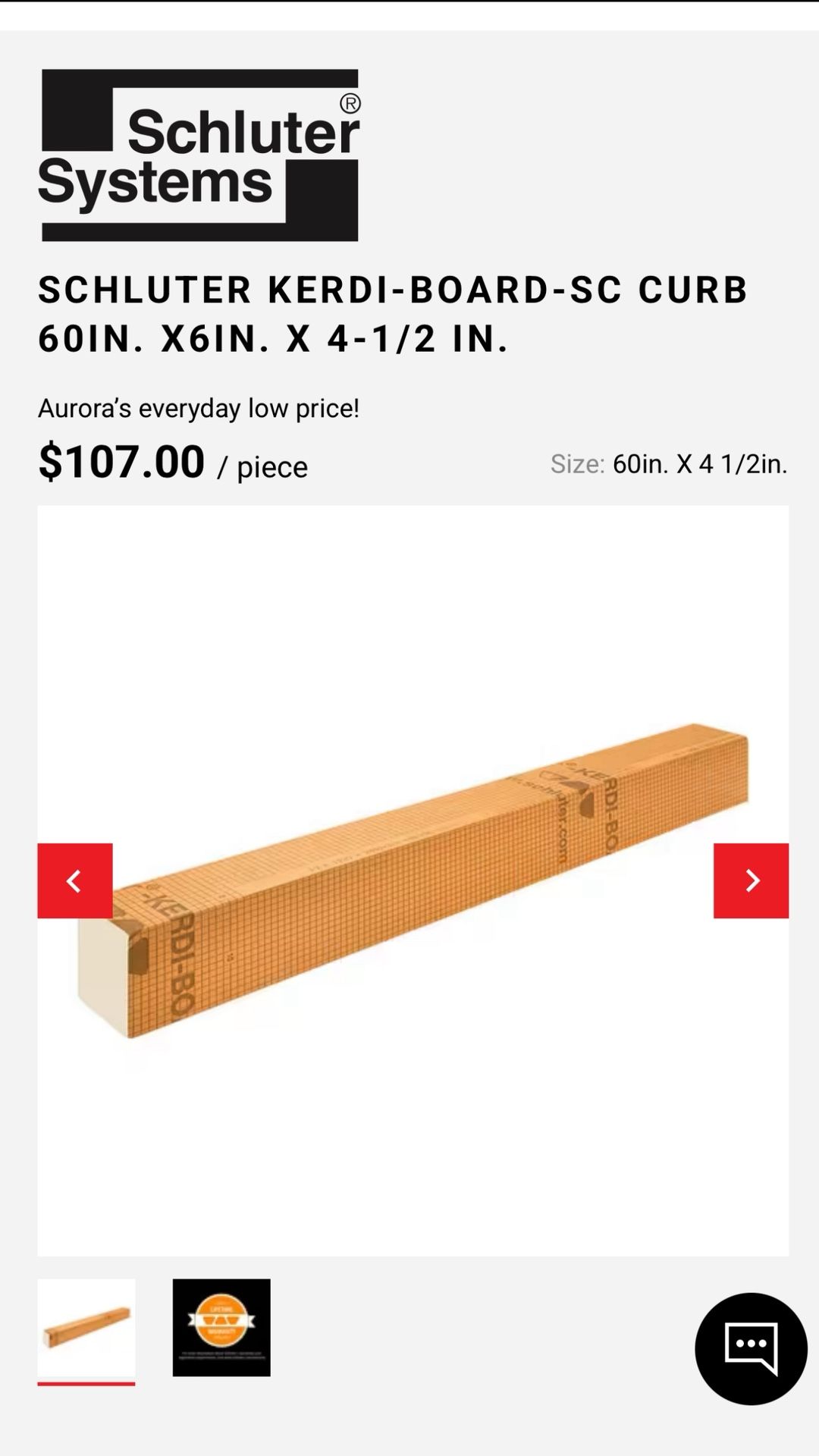 SCHLUTER KERDI-BOARD-SC CURB