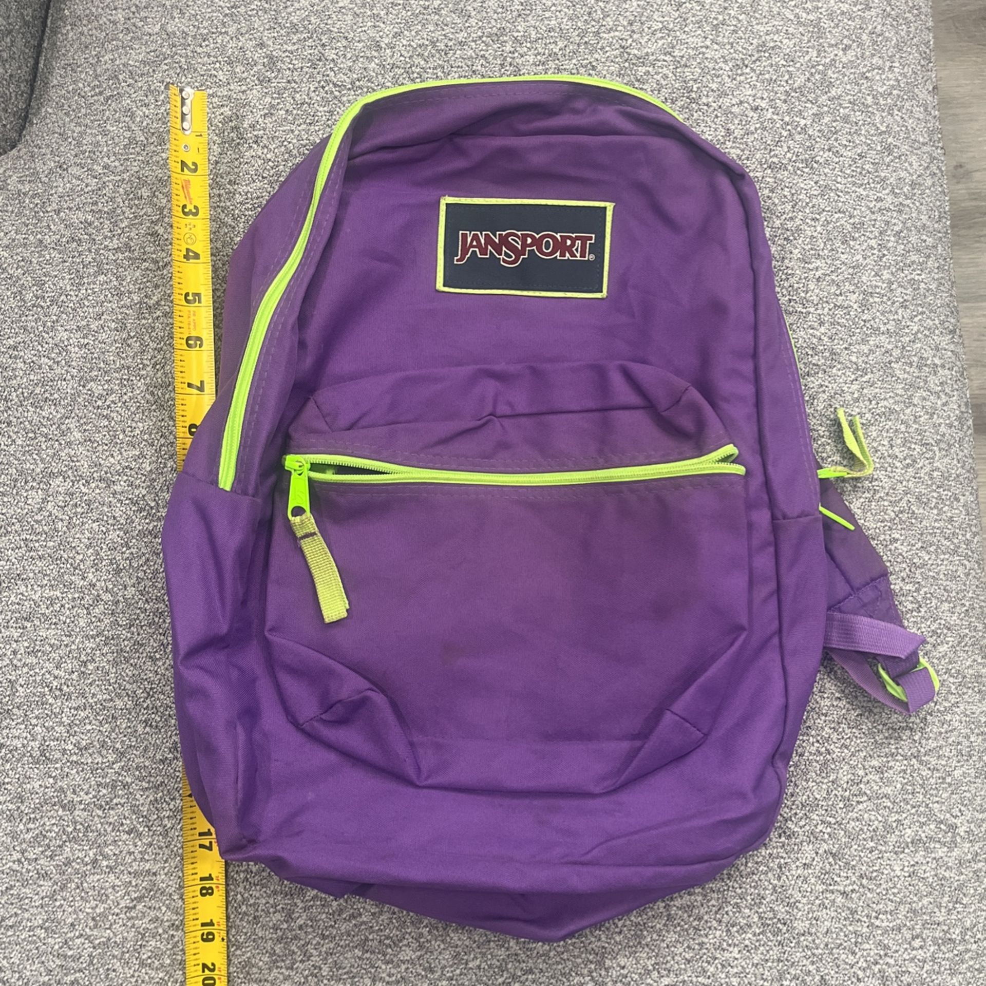 Jansport Purple And Lime Green Backpack