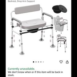 Adjustable Medical Bedside Commode