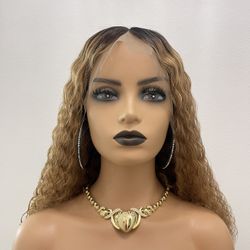 18” Ombre 13x6 Lacefront Wavy Wig, 1B/Blonde