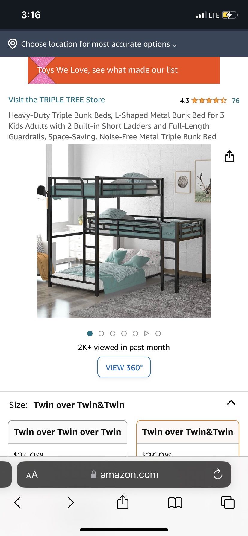 Three Tier Bunk Bed