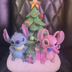 Disney Stitch And Angel Christmas Figurine