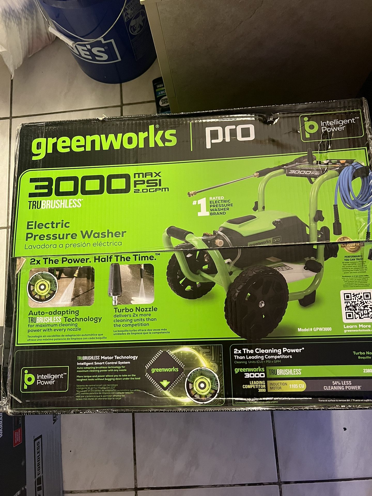 Greenworks Pro 3000 PSI 2-Gallons-GPM Cold Water Electric Pressure Washer