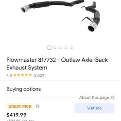 Flowmaster Outlaw Axlebacks 